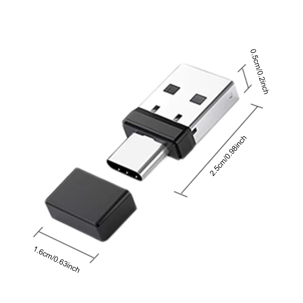 USB and Type C Mouse Jiggler 2 in 1 Undetectable Mouse Shaker Driver-Free Mouse Mover Prevent for Laptop Keep Computer Awake