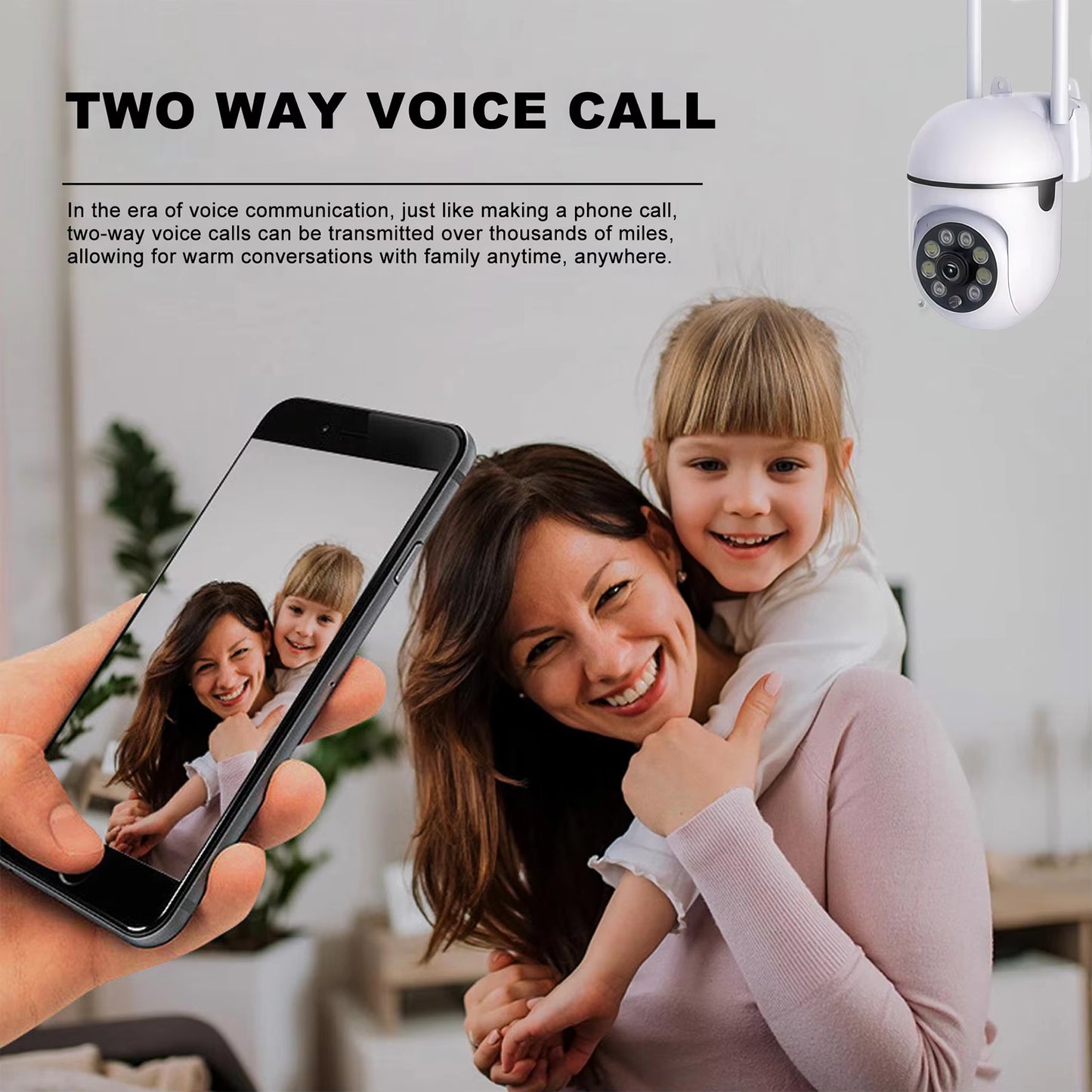 3MP IP Wifi Camera Baby Monitor Indoor Security Camera with Phone App 2-Way Audio, Infrared Night Vision 2.4 Ghz