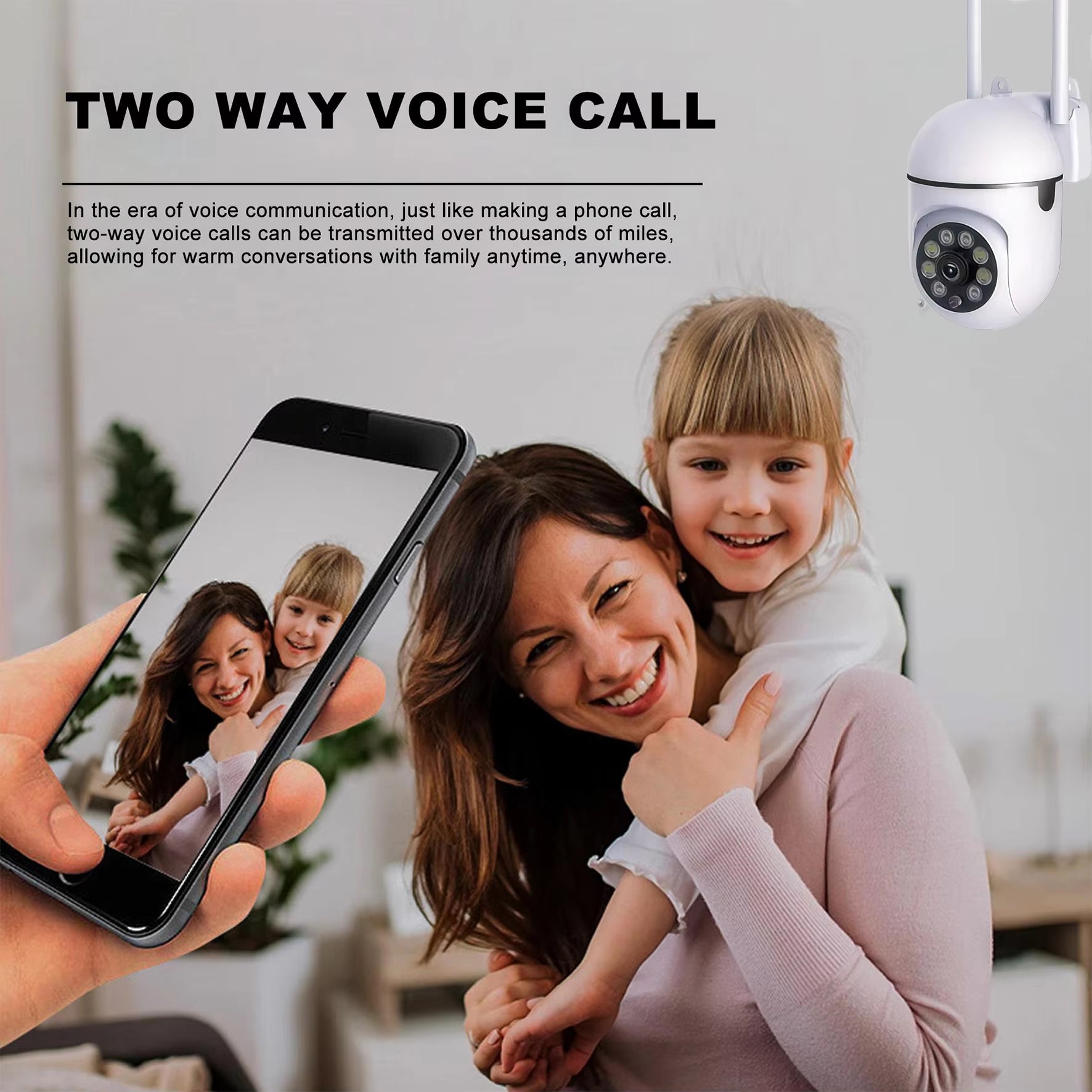 3MP IP Wifi Camera Baby Monitor Indoor Security Camera with Phone App 2-Way Audio, Infrared Night Vision 2.4 Ghz