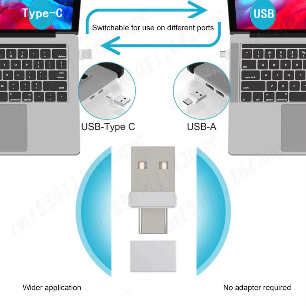 USB and Type C Mouse Jiggler 2 in 1 Undetectable Mouse Shaker Driver-Free Mouse Mover Prevent for Laptop Keep Computer Awake