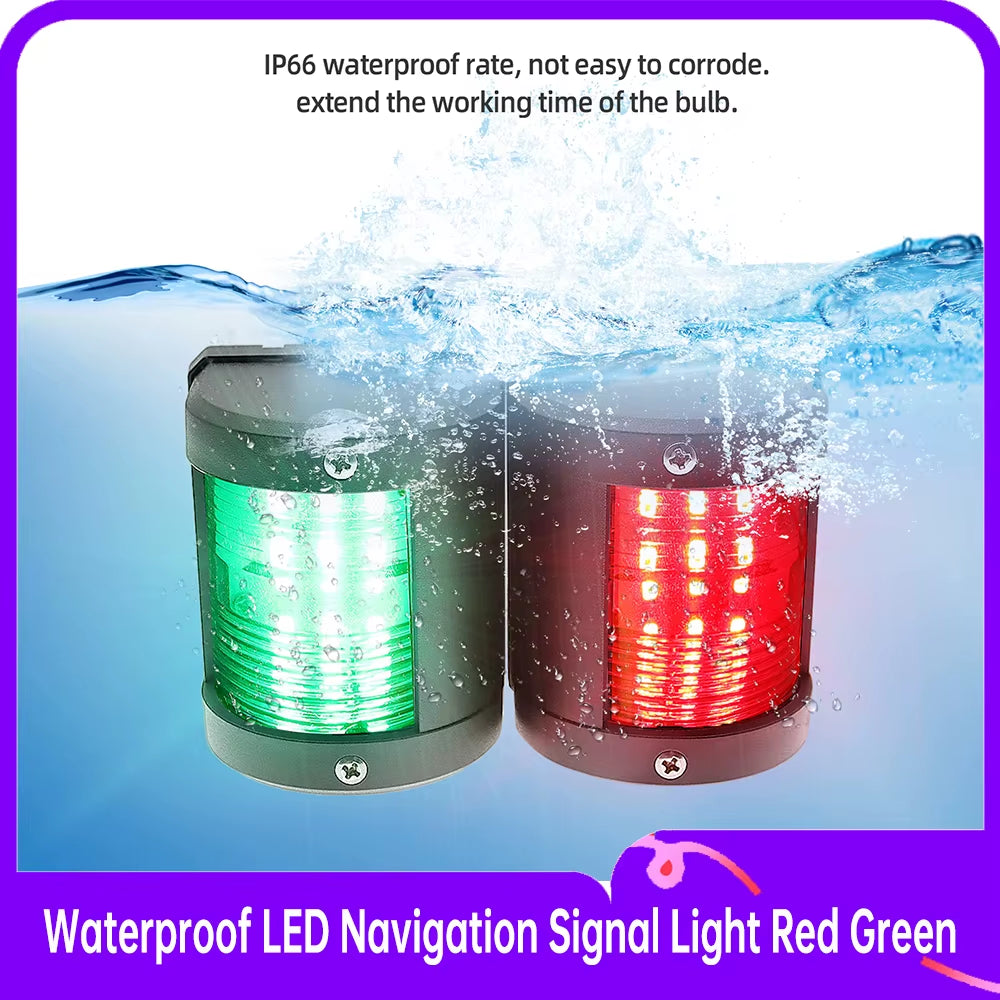 IP66 Waterproof LED Navigation Signal Light Marine Boat Yacht Accessories Marine Navigation Signal Lights 12V/24V