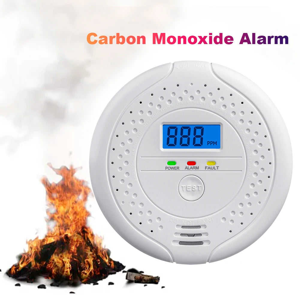 Digital CO Gas Monitor Alarm Detector Carbon Monoxide Standalone Detector with Battery Powered Portable CO Sensor Kitchen Suppli