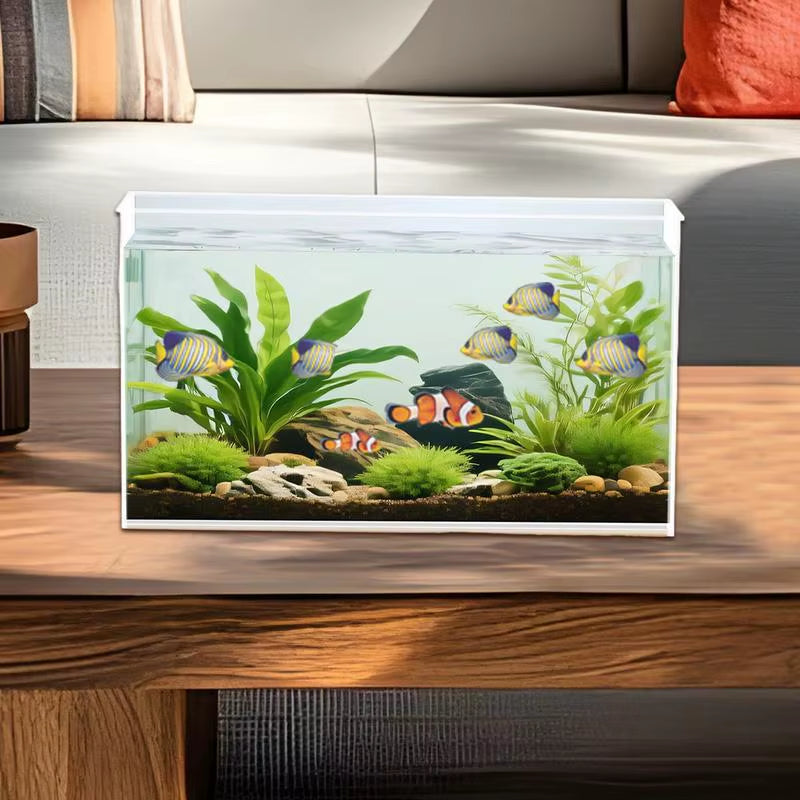 Small Aquarium Betta Tank Frameless Extra Clear Bowl for Crab Spider Terrariums Mini Habitat Temporary Space Men Women Nature