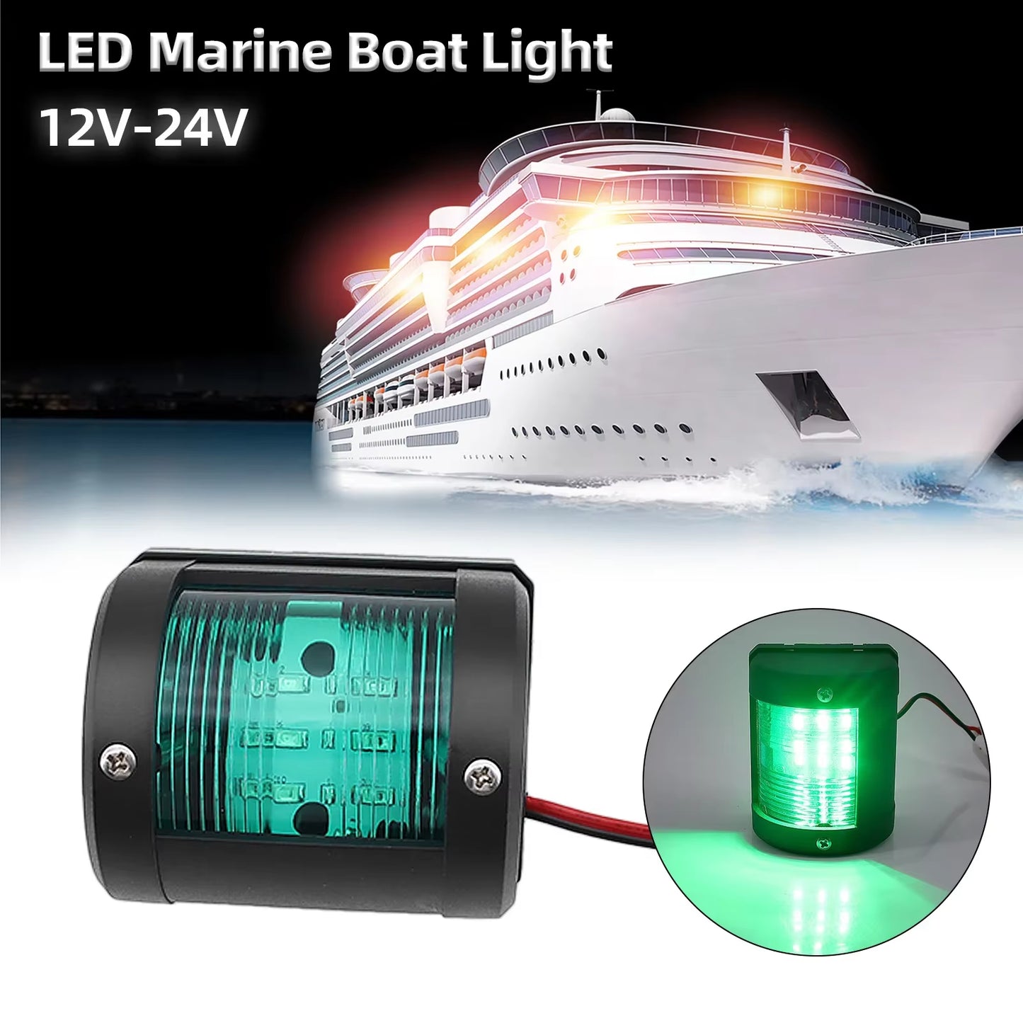 IP66 Waterproof LED Navigation Signal Light Marine Boat Yacht Accessories Marine Navigation Signal Lights 12V/24V